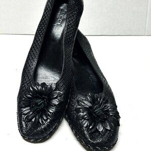Sesto Meucci size 11 black wedges Jute Mae Collection